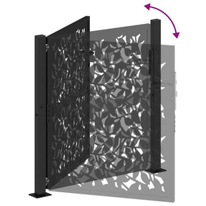 Gartentor Schwarz 100x100 cm Stahlblatt-Design