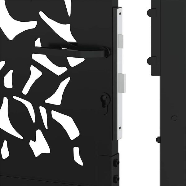 Gartentor Schwarz 100x100 cm Stahlblatt-Design