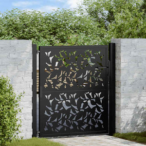 Gartentor Schwarz 100x100 cm Stahlblatt-Design