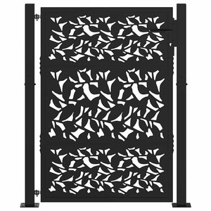 Gartentor Schwarz 100x125 cm Stahlblatt-Design