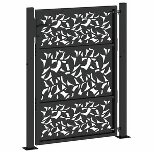 Gartentor Schwarz 100x125 cm Stahlblatt-Design