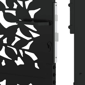 Gartentor Schwarz 100x125 cm Stahlblatt-Design