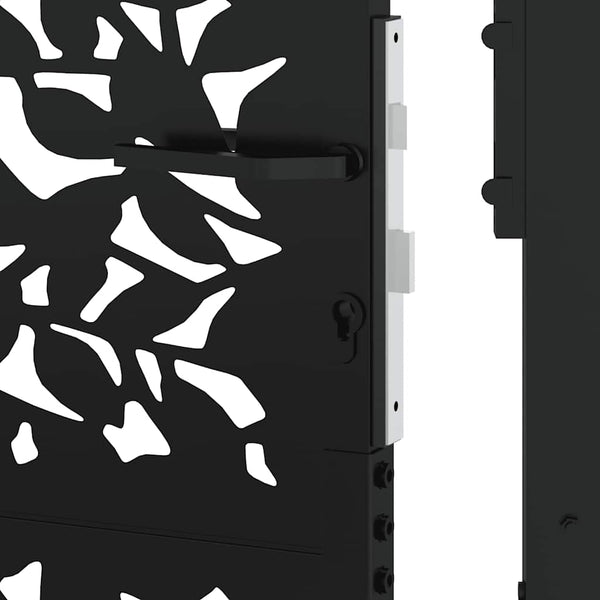 Gartentor Schwarz 100x125 cm Stahlblatt-Design