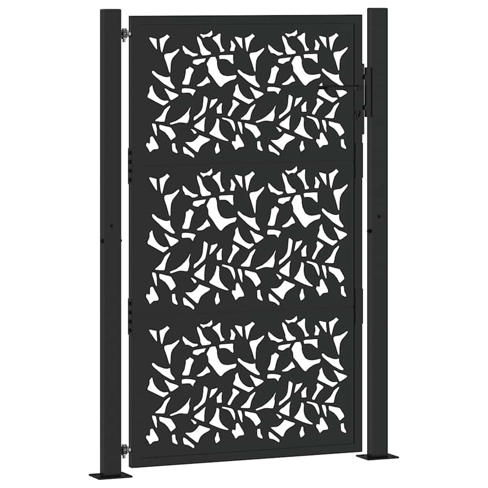 Schwarzes Gartentor 100x150 cm Stahlblatt-Design