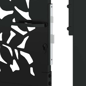 Schwarzes Gartentor 100x150 cm Stahlblatt-Design