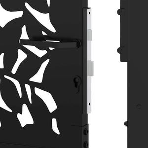 Schwarzes Gartentor 100x175 cm Stahlblatt-Design
