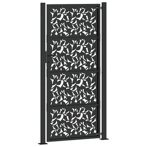 Schwarzes Gartentor 100x200 cm Stahlblatt-Design