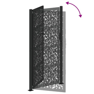 Schwarzes Gartentor 100x200 cm Stahlblatt-Design