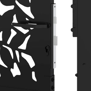 Schwarzes Gartentor 100x200 cm Stahlblatt-Design