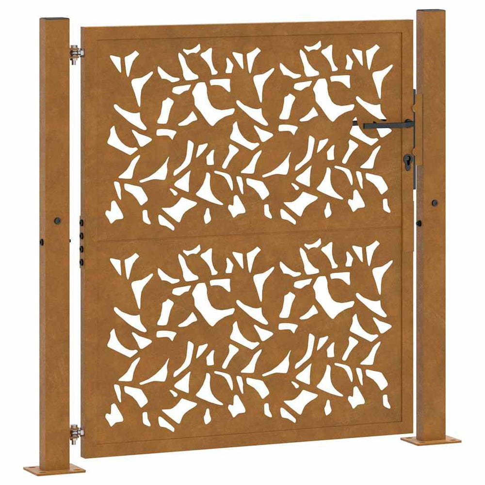 Gartentor 100x100 cm Stahl Blattdesign