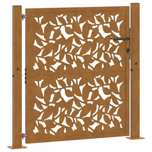Gartentor 100x100 cm Stahl Blattdesign