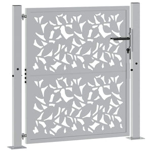 Gartentor 100x100 cm Stahl Blattdesign