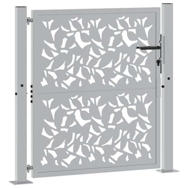 Gartentor 100x100 cm Stahl Blattdesign