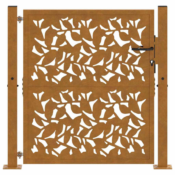 Gartentor 100x100 cm Stahl Blattdesign