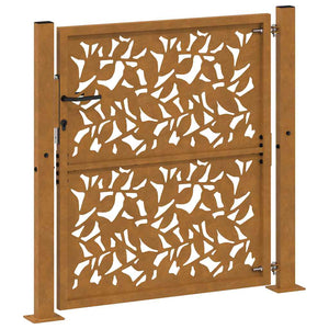 Gartentor 100x100 cm Stahl Blattdesign