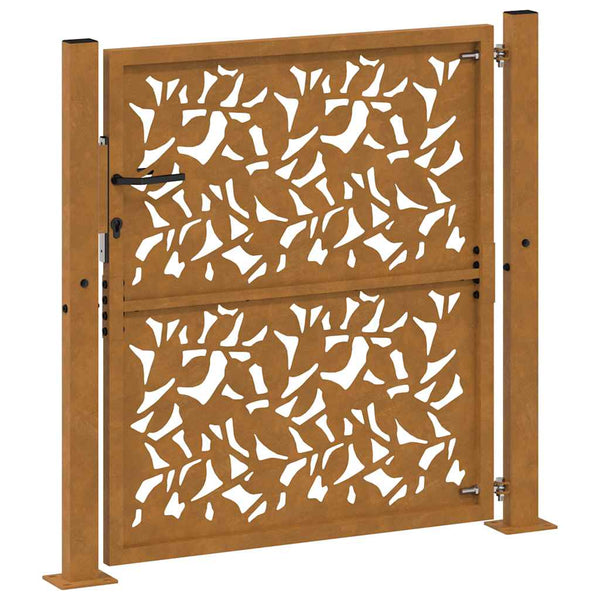 Gartentor 100x100 cm Stahl Blattdesign