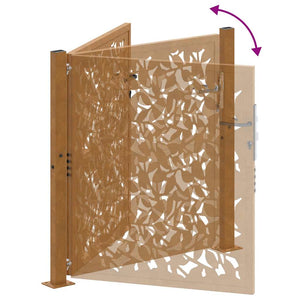 Gartentor 100x100 cm Stahl Blattdesign