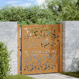 Gartentor 100x100 cm Stahl Blattdesign
