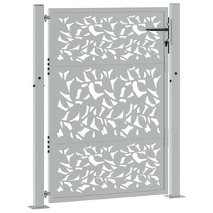 Gartentor 100x125 cm Verwitterungsstahl Blattdesign