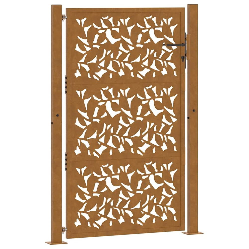 Gartentor 100x150 cm Stahl Blattdesign
