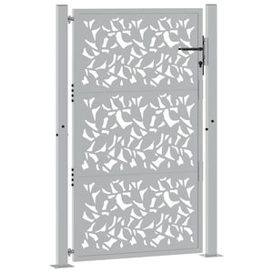 Gartentor 100x150 cm Stahl Blattdesign