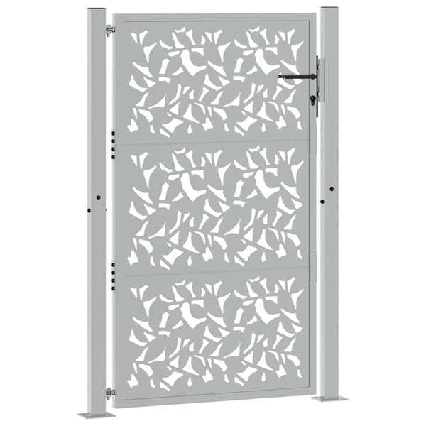 Gartentor 100x150 cm Stahl Blattdesign