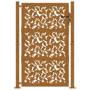 Gartentor 100x150 cm Stahl Blattdesign