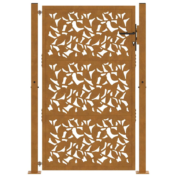 Gartentor 100x150 cm Stahl Blattdesign