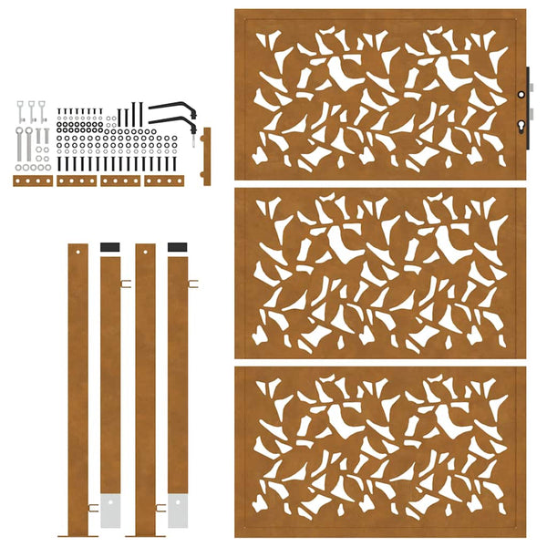 Gartentor 100x150 cm Stahl Blattdesign
