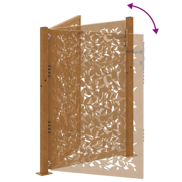 Gartentor 100x150 cm Stahl Blattdesign