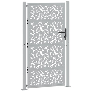 Gartentor 100x175 cm Stahl Blattdesign