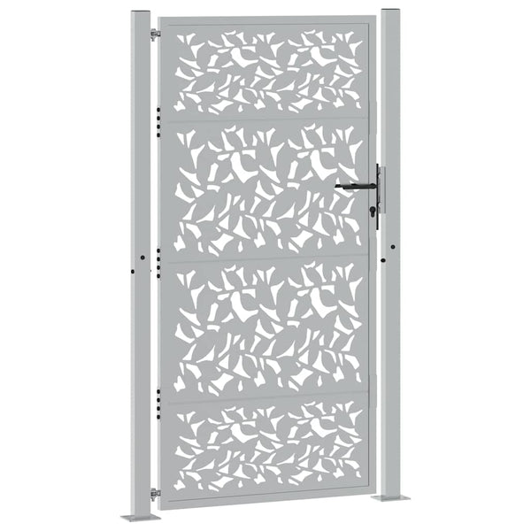 Gartentor 100x175 cm Stahl Blattdesign