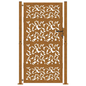 Gartentor 100x175 cm Stahl Blattdesign