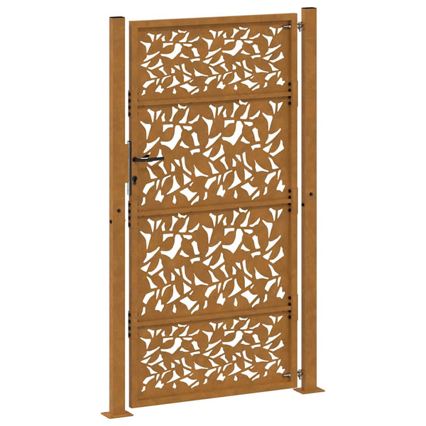Gartentor 100x175 cm Stahl Blattdesign