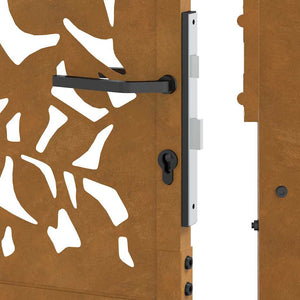 Gartentor 100x175 cm Stahl Blattdesign