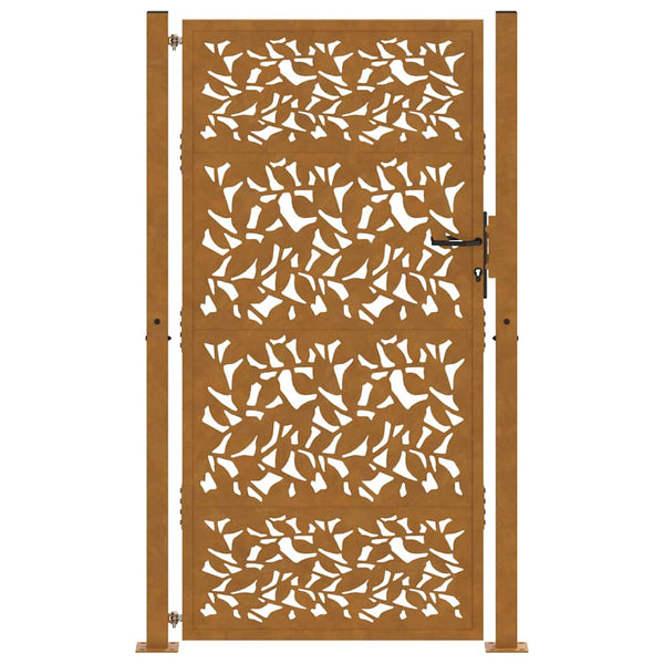 Gartentor 100x200 cm Stahl Blattdesign