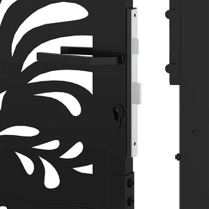 Gartentor Schwarz 100x100 cm Stahl Wellen-Design