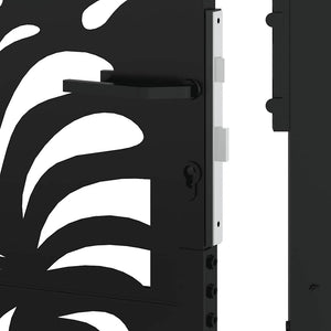 Gartentor Schwarz 100x125 cm Stahl Wellendesign