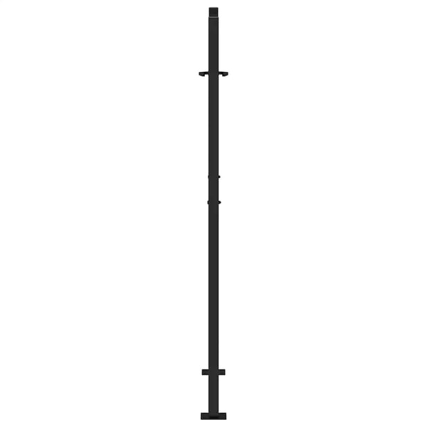 Schwarzes Gartentor 100x150 cm Stahl Wellendesign