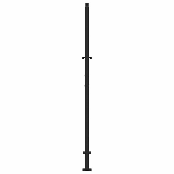 Schwarzes Gartentor 100x175 cm Stahl Wellendesign