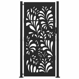 Schwarzes Gartentor Stahl Wellendesign 100x200 cm