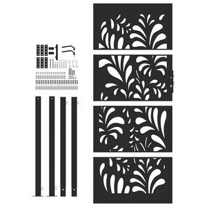 Schwarzes Gartentor Stahl Wellendesign 100x200 cm