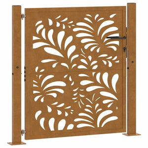 Gartentor 100x100 cm Cortenstahl Wellendesign