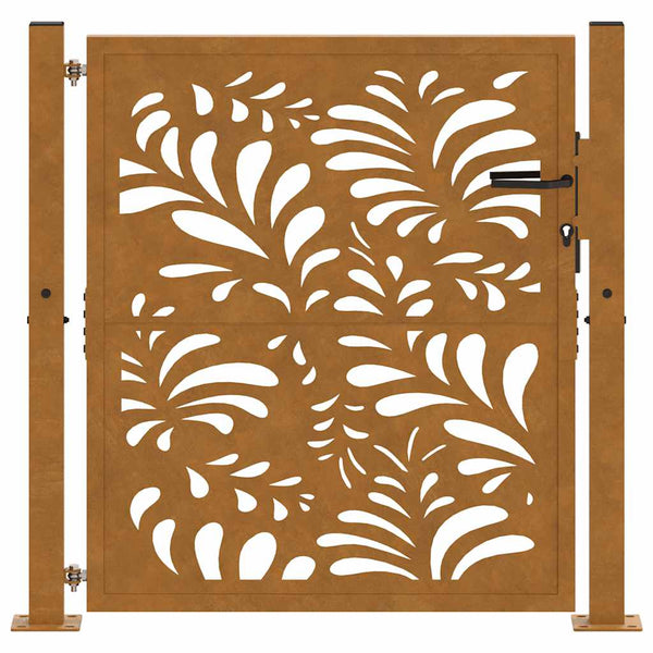 Gartentor 100x100 cm Cortenstahl Wellendesign
