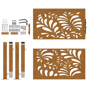 Gartentor 100x100 cm Cortenstahl Wellendesign