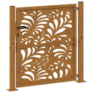 Gartentor 100x100 cm Cortenstahl Wellendesign