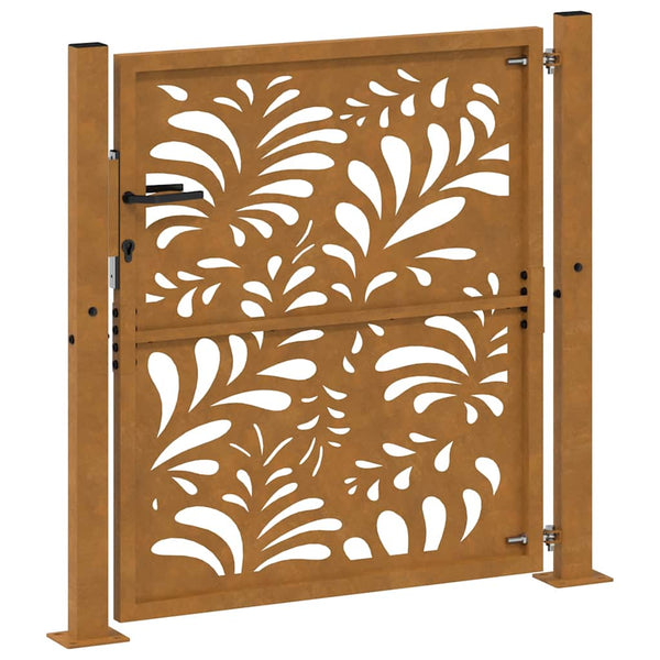 Gartentor 100x100 cm Cortenstahl Wellendesign