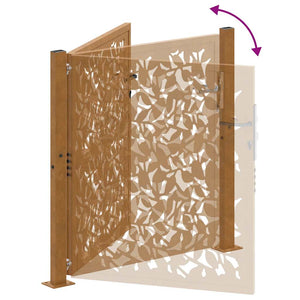 Gartentor 100x100 cm Cortenstahl Wellendesign