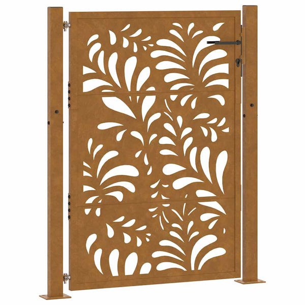 Gartentor Verwitterungsstahl 100x125cm Wellendesign
