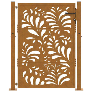 Gartentor Verwitterungsstahl 100x125cm Wellendesign